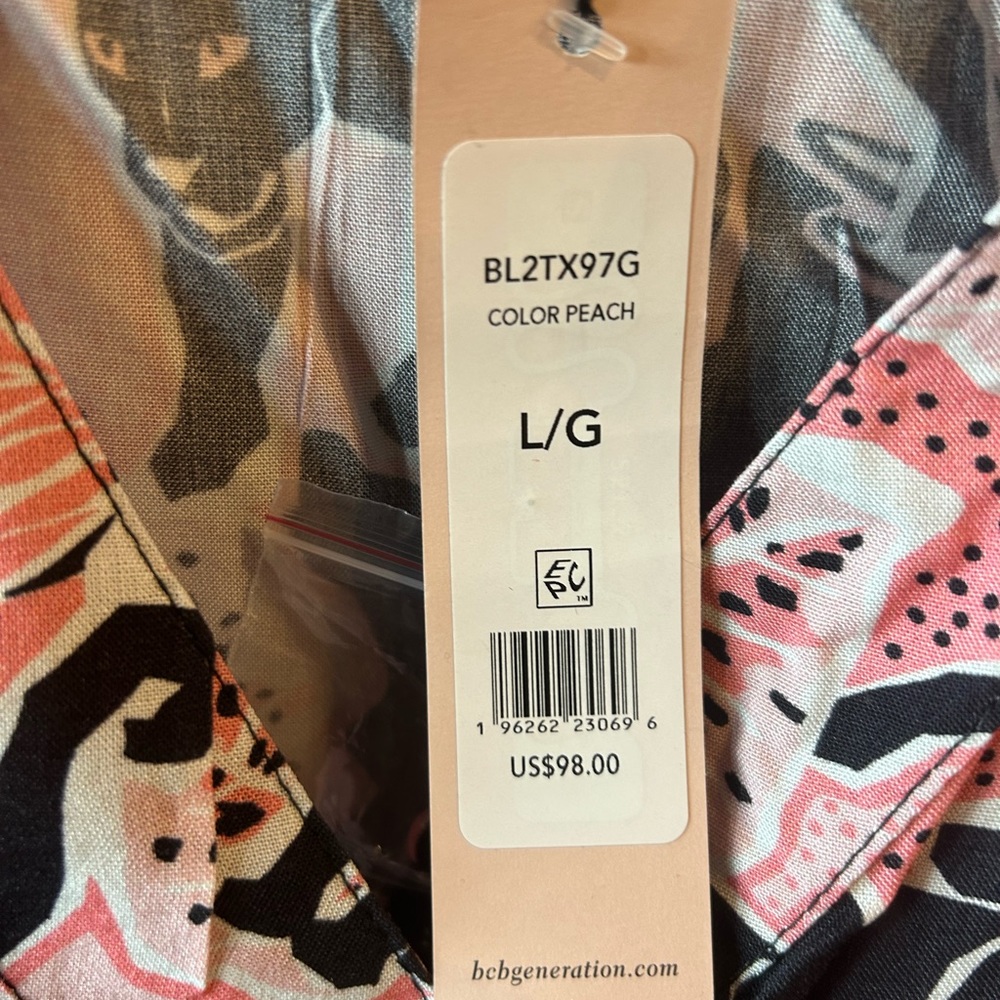 BCBG NWT Pink and Black Cat Print Romper - Picture 6 of 6
